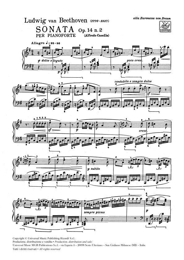 32 Sonate: N. 10 In Sol Op. 14 N. 2 - pro klavír